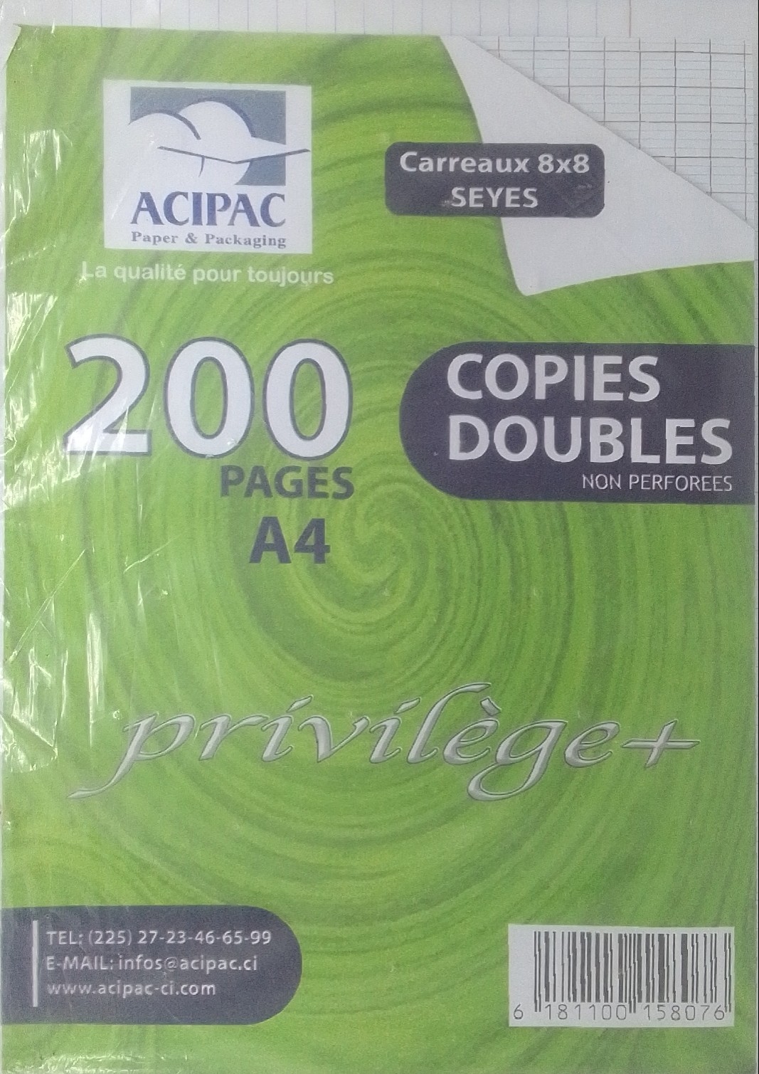 Paquet de copies doubles grand format