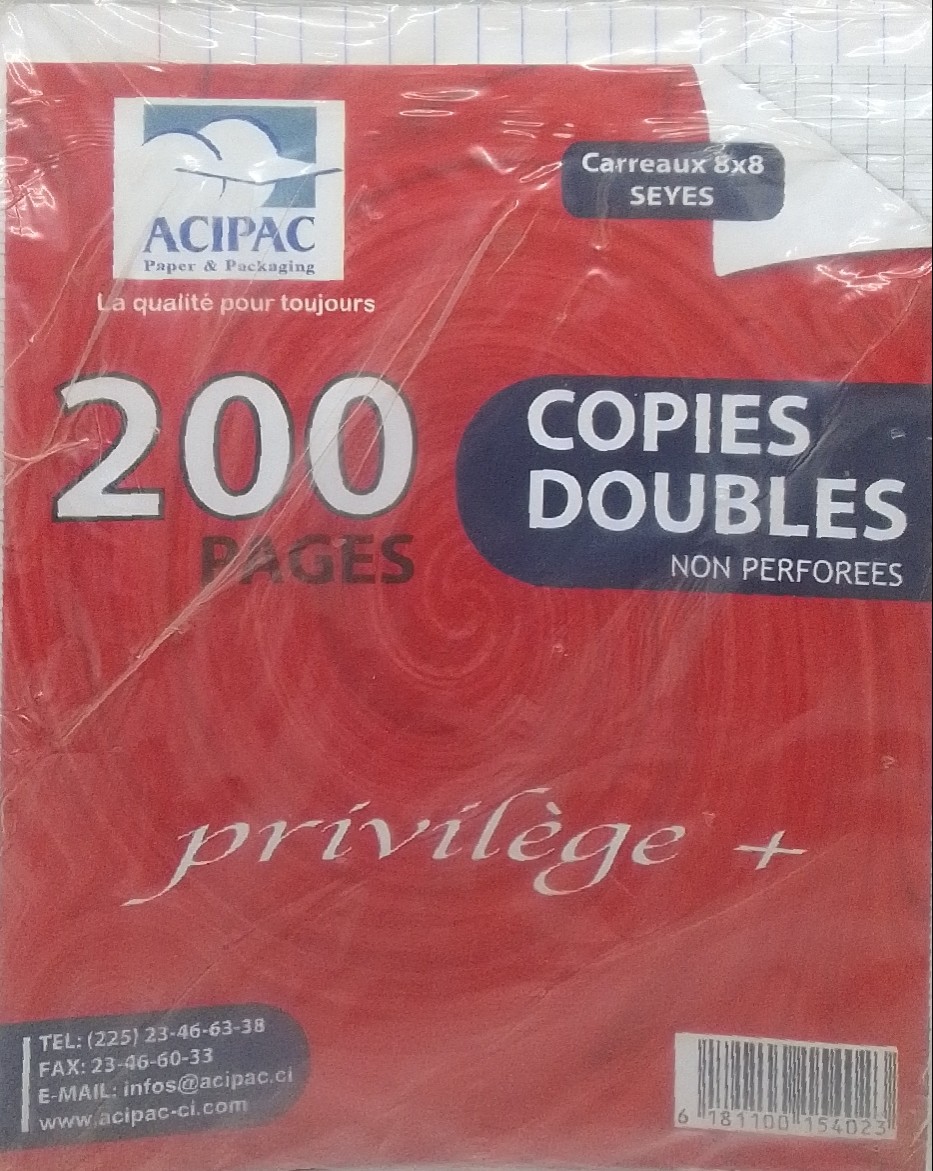 Paquets de copies doubles petit format